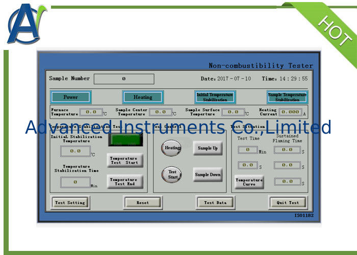 Non Combustion Test Equipment ISO 1182 PC Control For Construction Materials